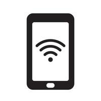 Wifi symbol in smartphone screen, connect to wireless internet icon isolated vector illustration.