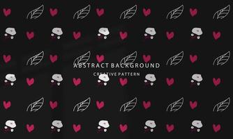 Cute Attractive Hand Drawn Flower Pattern Background Simple Elegant Dark Black Pastel EPS 10 vector