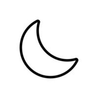 Half moon icon in line style design isolated on white background. Editable stroke. vector