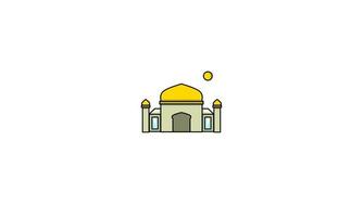 mosque illustration, mosque icon with elegant concept, perfect for ramadan or eid design vector