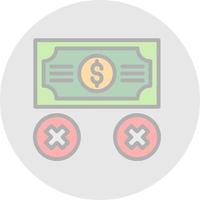 sin diseño de icono de vector de dinero