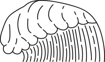 Ocean wave beach hand drawn on white background vector