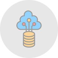 diseño de icono de vector de datos de nube