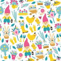 Seamless pattern with spring elements. Vecto vector