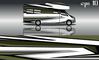 camper van car wrap design vector