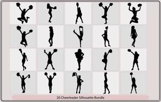 silhouette cheerleaders,Sports cheerleader in silhouette,Jumping girls cheerleaders silhouette, vector