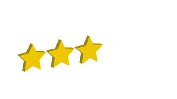 three of five stars rating animation, customer review concept video