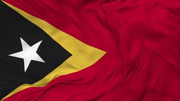 Timor Leste, East Timor Flag Seamless Looping Background, Looped Bump Texture Cloth Waving Slow Motion, 3D Rendering video