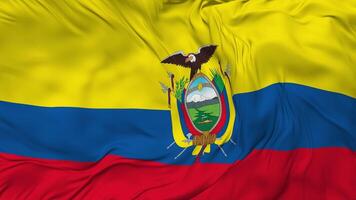 Ecuador Flag Seamless Looping Background, Looped Bump Texture Cloth Waving Slow Motion, 3D Rendering video