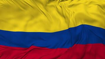 Colombia Flag Seamless Looping Background, Looped Bump Texture Cloth Waving Slow Motion, 3D Rendering video