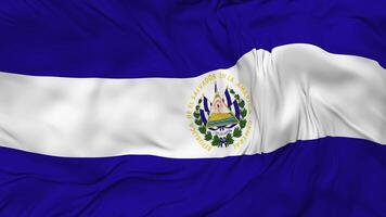 el el Salvador bandera sin costura bucle fondo, serpenteado bache textura paño ondulación lento movimiento, 3d representación video