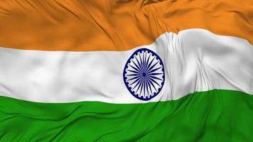 India Flag Seamless Looping Background, Looped Bump Texture Cloth Waving Slow Motion, 3D Rendering video
