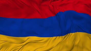 Armênia bandeira desatado looping fundo, em loop colisão textura pano acenando lento movimento, 3d Renderização video