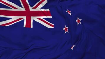 New Zealand Flag Seamless Looping Background, Looped Bump Texture Cloth Waving Slow Motion, 3D Rendering video