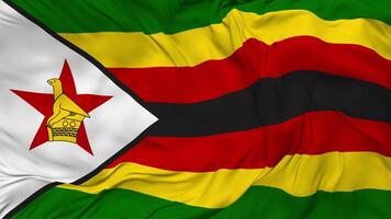 Zimbabwe vlag naadloos looping achtergrond, lusvormige buil structuur kleding golvend langzaam beweging, 3d renderen video