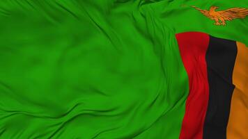 Zambia Flag Seamless Looping Background, Looped Bump Texture Cloth Waving Slow Motion, 3D Rendering video