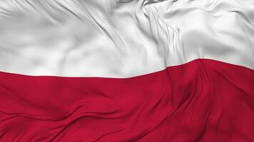 Poland Flag Seamless Looping Background, Looped Bump Texture Cloth Waving Slow Motion, 3D Rendering video