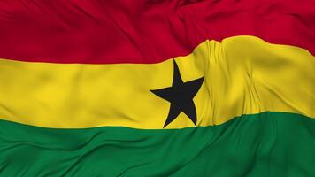 Ghana bandera sin costura bucle fondo, serpenteado bache textura paño ondulación lento movimiento, 3d representación video