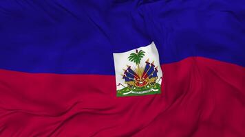 Haiti bandiera senza soluzione di continuità looping sfondo, loop urto struttura stoffa agitando lento movimento, 3d interpretazione video