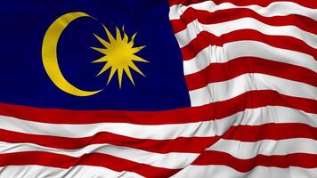 Malaysia bandiera senza soluzione di continuità looping sfondo, loop urto struttura stoffa agitando lento movimento, 3d interpretazione video