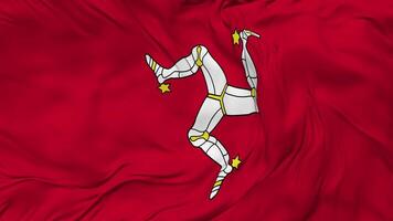 Isle of Man Flag Seamless Looping Background, Looped Bump Texture Cloth Waving Slow Motion, 3D Rendering video