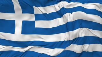 Grecia bandiera senza soluzione di continuità looping sfondo, loop urto struttura stoffa agitando lento movimento, 3d interpretazione video