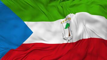 Equatorial Guinea Flag Seamless Looping Background, Looped Bump Texture Cloth Waving Slow Motion, 3D Rendering video