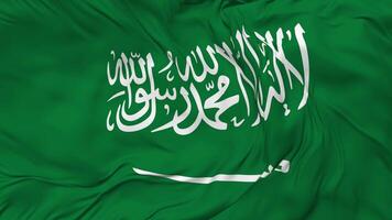 saudi arabien flagga sömlös looping bakgrund, looped stöta textur trasa vinka långsam rörelse, 3d tolkning video