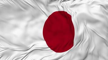 Japan Flag Seamless Looping Background, Looped Bump Texture Cloth Waving Slow Motion, 3D Rendering video