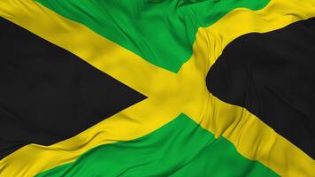 Jamaica vlag naadloos looping achtergrond, lusvormige buil structuur kleding golvend langzaam beweging, 3d renderen video