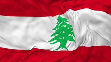 Libanon vlag naadloos looping achtergrond, lusvormige buil structuur kleding golvend langzaam beweging, 3d renderen video