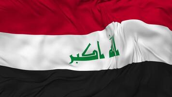 Iraq Flag Seamless Looping Background, Looped Bump Texture Cloth Waving Slow Motion, 3D Rendering video