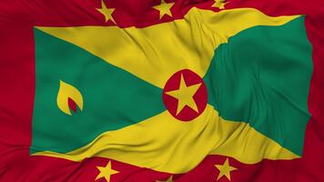 Grenada Flag Seamless Looping Background, Looped Bump Texture Cloth Waving Slow Motion, 3D Rendering video