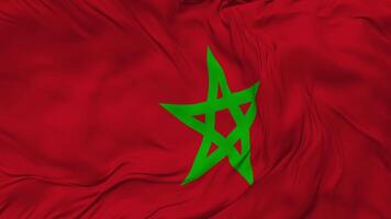 Morocco Flag Seamless Looping Background, Looped Bump Texture Cloth Waving Slow Motion, 3D Rendering video