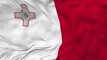 Malta Flag Seamless Looping Background, Looped Bump Texture Cloth Waving Slow Motion, 3D Rendering video