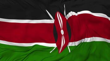 Kenya Flag Seamless Looping Background, Looped Bump Texture Cloth Waving Slow Motion, 3D Rendering video