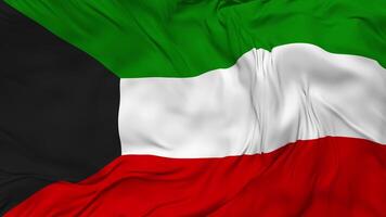 Kuwait bandeira desatado looping fundo, em loop colisão textura pano acenando lento movimento, 3d Renderização video