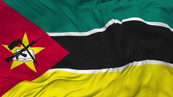 Mozambique Flag Seamless Looping Background, Looped Bump Texture Cloth Waving Slow Motion, 3D Rendering video