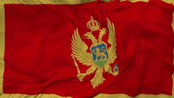 montenegro bandera sin costura bucle fondo, serpenteado bache textura paño ondulación lento movimiento, 3d representación video