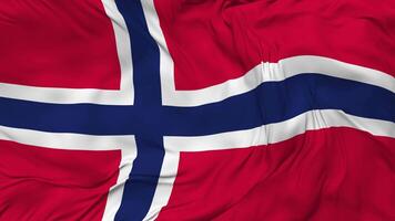 Norway Flag Seamless Looping Background, Looped Bump Texture Cloth Waving Slow Motion, 3D Rendering video