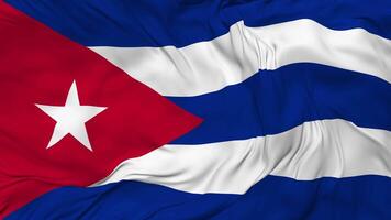 Cuba Flag Seamless Looping Background, Looped Bump Texture Cloth Waving Slow Motion, 3D Rendering video