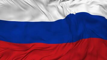 Russia Flag Seamless Looping Background, Looped Bump Texture Cloth Waving Slow Motion, 3D Rendering video