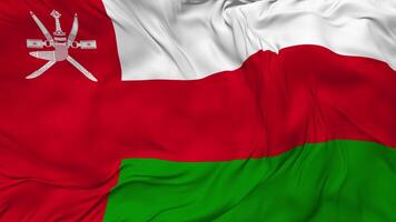 Oman Flag Seamless Looping Background, Looped Bump Texture Cloth Waving Slow Motion, 3D Rendering video