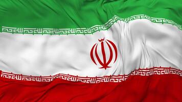 Iran Flag Seamless Looping Background, Looped Bump Texture Cloth Waving Slow Motion, 3D Rendering video