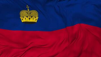 Liechtenstein drapeau sans couture boucle arrière-plan, en boucle bosse texture tissu agitant lent mouvement, 3d le rendu video