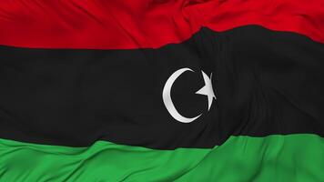 Libya Flag Seamless Looping Background, Looped Bump Texture Cloth Waving Slow Motion, 3D Rendering video