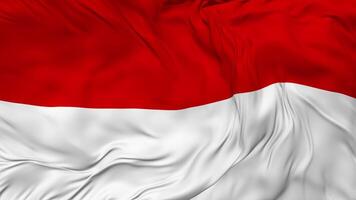 Indonesia Flag Seamless Looping Background, Looped Bump Texture Cloth Waving Slow Motion, 3D Rendering video