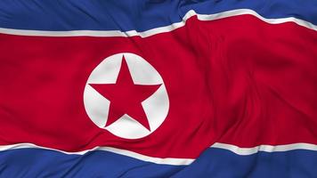 North Korea Flag Seamless Looping Background, Looped Bump Texture Cloth Waving Slow Motion, 3D Rendering video