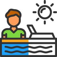 Sunbathing Vector Icon Design