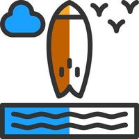 diseño de icono de vector de tabla de surf